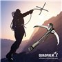 QUADPALM Grappin et corde de 10 m – Crochet de survie multifonction robuste – Corde d'escalade – 4 griffes pliables en acier ino