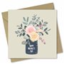 Carte de fête des mères pour maman Motif fleurs dans un vase avec enveloppe assortie 150 x 150 mm Écologique Imprimé et emballé
