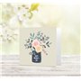 Carte de fête des mères pour maman Motif fleurs dans un vase avec enveloppe assortie 150 x 150 mm Écologique Imprimé et emballé 