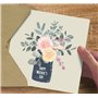 Carte de fête des mères pour maman Motif fleurs dans un vase avec enveloppe assortie 150 x 150 mm Écologique Imprimé et emballé 