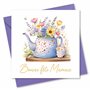 Absolutely Yours Carte de fête des Mères pour maman. Motif de fleurs dans une théière. Carte avec enveloppe assortie (150 x 150