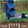 Almineez Chaussures aérateur de gazon pour gazon avec pelle en acier inoxydable, chaussures d'aération de gazon à installation l