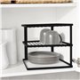 joeji's Kitchen Support à Assiettes Anti-basculement pour Placard de Cuisine, étagère d'angle 25 x 25 x 19 cm, Noir…