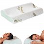 Flowen Oreiller Ergonomique Cervical Coussin Memorie Forme Orthopédique Double Vague Idéal pour Le Soutien du Cou et de la Tête