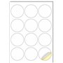 Creavvee 12 étiquettes rondes feuille 25 feuilles A4 imprimables papier autocollant blanc pour imprimantes laser/jet d'encre fab