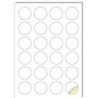 Creavvee 24 étiquettes rondes feuille 25 feuilles A4 imprimables papier autocollant blanc pour imprimantes laser/jet d'encre fab