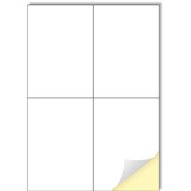 Creavvee Lot de 4 autocollants par feuille - 25 feuilles A4 - Papier autocollant blanc imprimable pour imprimantes laser et jet