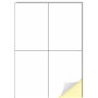 Creavvee Lot de 4 autocollants par feuille - 25 feuilles A4 - Papier autocollant blanc imprimable pour imprimantes laser et jet