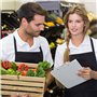 Chstarina 2 Packs Tabliers De Cuisine Tablier de chef, tablier noir Tablier unisexe avec poches pour hommes, femmes, cuisine à d