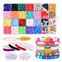 Yuknees Perles Heishi 5200Pcs Perle Plate Kit Perle pour Bracelet avec Perles Lettres Alphabet Perles pour Bijoux Collier Boucle