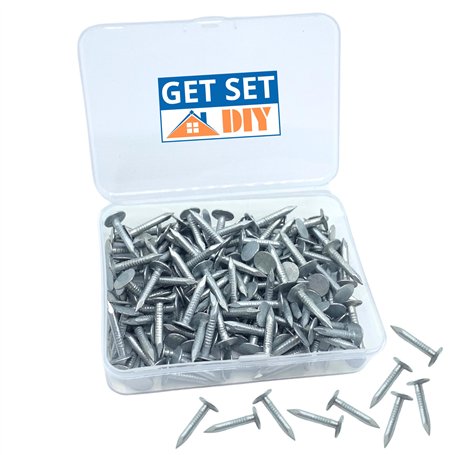 Lot de 150 clous galvanisés de 20 mm – Clous en feutre à tête extra large pour toit d'abri de jardin – Clous en feutre résistant