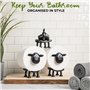 VELENTI Lot de 3 porte-rouleaux de papier toilette avec motif mouton - Porte-rouleau de papier toilette amusant sur pied - Impri