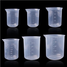 Pinsheng Lot de 6 Bécher Gradué en Plastique 50ml-500ml