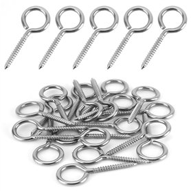 BELLE VOUS Lot de 20 Crochets à Vis en Acier Inoxydable - Vis Oeillet M4 Robuste de 5