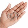 BELLE VOUS Lot de 20 Crochets à Vis en Acier Inoxydable - Vis Oeillet M4 Robuste de 5,3 cm - Crochets Métalliques Autotaraudants