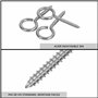 BELLE VOUS Lot de 20 Crochets à Vis en Acier Inoxydable - Vis Oeillet M4 Robuste de 5,3 cm - Crochets Métalliques Autotaraudants