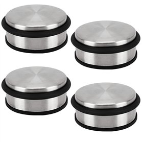 Belle Vous (Lot de 4) Bloc Porte Sol en Acier Inoxydable Chromé - 10cm x 1