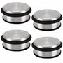 Belle Vous (Lot de 4) Bloc Porte Sol en Acier Inoxydable Chromé - 10cm x 1