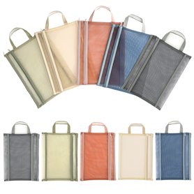 Belle Vous (Pack de 10) Pochette Plastique Zippée en Maille Assorties - Protege Document A4-5 Couleurs - Pochette Document Voyag