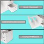 BELLE VOUS Organiseur Bureau Blanc Avec 3 Tiroirs - Rangement Stylo en Plastique PP Pour Dossiers, Livres, Papeterie & Autres Ac