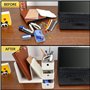 BELLE VOUS Organiseur Bureau Blanc Avec 3 Tiroirs - Rangement Stylo en Plastique PP Pour Dossiers, Livres, Papeterie & Autres Ac
