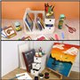 BELLE VOUS Organiseur Bureau Blanc Avec 3 Tiroirs - Rangement Stylo en Plastique PP Pour Dossiers, Livres, Papeterie & Autres Ac