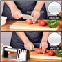 Belle Vous Aiguiseur Couteau de Cuisine Professionnel 4 en 1 - Affuteur Couteau Manuel 4 Niveaux - Diamant, Tungstène, Céramique