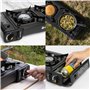 BLOSTM Réchaud de camping portable à gaz – Réchaud de camping à double brûleur avec système d'allumage automatique et contrôle d