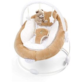 Ladida Bascule rembourrée au design d'ours en peluche marron avec vibrations apaisantes