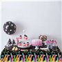 NATUCE Nappe de Fête d’Anniversaire, 220×130cm Nappe en Plastique Confettis de Gâteau, Rectangulaire Nappe Imperméable, Couvertu