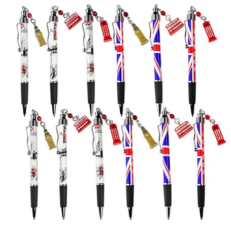 SAJAK Lot de 12 stylos souvenirs de Londres avec breloques miniatures : bus