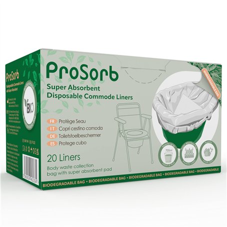Prosorb Lot de 20 doublures jetables super absorbantes pour chaise percée/lit