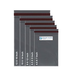 Lot de 50 sacs postaux mixtes gris en polyéthylène auto-scellants