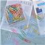 100 Pcs Trombones Multicolores en Métal, Grandes Trombone 50 mm avec Boîte de Plastique pour l’École Papier Bureau Fichier