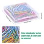 100 Pcs Trombones Multicolores en Métal, Grandes Trombone 50 mm avec Boîte de Plastique pour l’École Papier Bureau Fichier