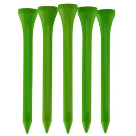 Lot de 1000 tees de golf en bambou Vert fluo 70 mm