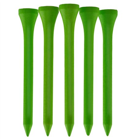 Lot de 1000 tees de golf en bambou Vert fluo 70 mm