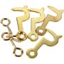 Lot de 4 petits crochets latéraux et œillets à vis - 35 mm - Plaqué laiton - Auto-taraudeuses - Pour cadre photo, miroir, boîte 