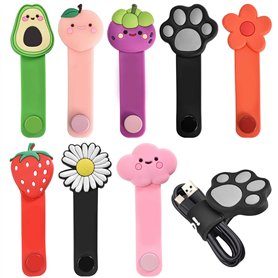8 PCS Attaches de Câble Universel Réutilisable Attache de Câble en Silicone Range de Câble Coloré Organisateur de Cordon pour Câ