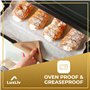 LuxLiv® Rouleau de papier sulfurisé blanc 300 mm (30 cm) x 164 ft (50 m) pour la cuisson, accessoires pour pain au levain, roule
