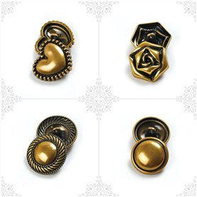 40 Pièces Boutons Métalliques Boutons de Manteau Vintage Or Bouton Décoratif de Veste Bouton de Couture pour Vêtements DIY Craft