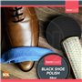 Lot de 2 brosses à chaussures et 3 cirages noirs,Kit de cirage pour chaussures,2 brosses à cirage pour chaussures + 3 cirages po