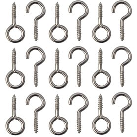 Citystores® Lot de 30 crochets et œillets de rideau en métal de 15 mm - Crochets à visser durables pour rideaux et tringles à ri