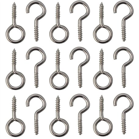 Citystores® Lot de 30 crochets et œillets de rideau en métal de 15 mm - Crochets à visser durables pour rideaux et tringles à ri