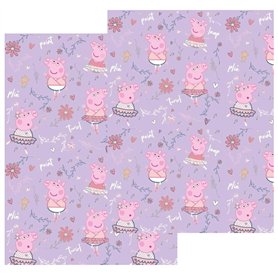 Peppa Pig Lot de 2 rouleaux de papier cadeau de 4 m – 8 mètres au total de papier cadeau Peppa Pig Ballerine