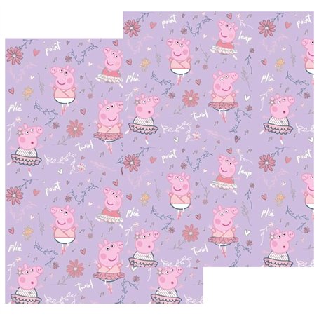 Peppa Pig Lot de 2 rouleaux de papier cadeau de 4 m – 8 mètres au total de papier cadeau Peppa Pig Ballerine