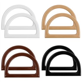 Laughhe Poignées de Sac à Main en Forme de D 8 Pièces Anse pour Sac à Main Remplacement des Poignées de Sac Poignée de Sac à Mai