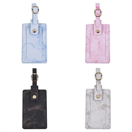 Étiquettes de Bagage 4pcs Etiquettes Identification de Valise en Cuir PU