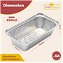 CHEF ROYALE Lot de 100 récipients jetables en aluminium avec couvercles – Taille n° 6A – Boîtes de conservation alimentaire – Id