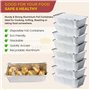 CHEF ROYALE Lot de 100 récipients jetables en aluminium avec couvercles – Taille n° 6A – Boîtes de conservation alimentaire – Id